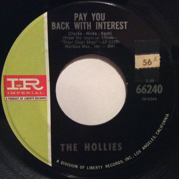 The Hollies : Pay You Back With Interest (7", Single)