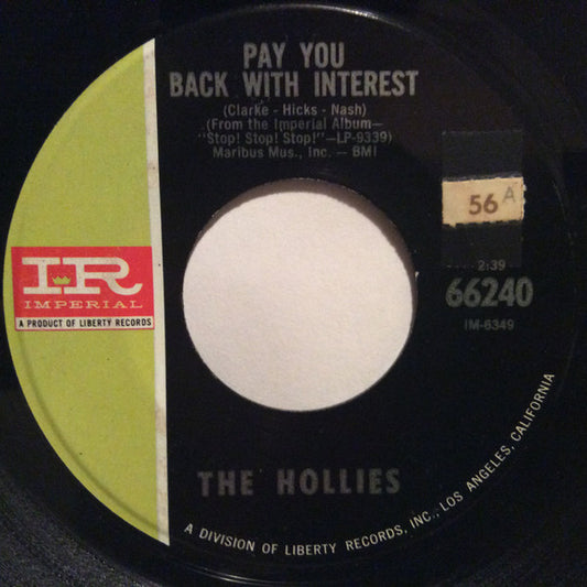 The Hollies : Pay You Back With Interest (7", Single)