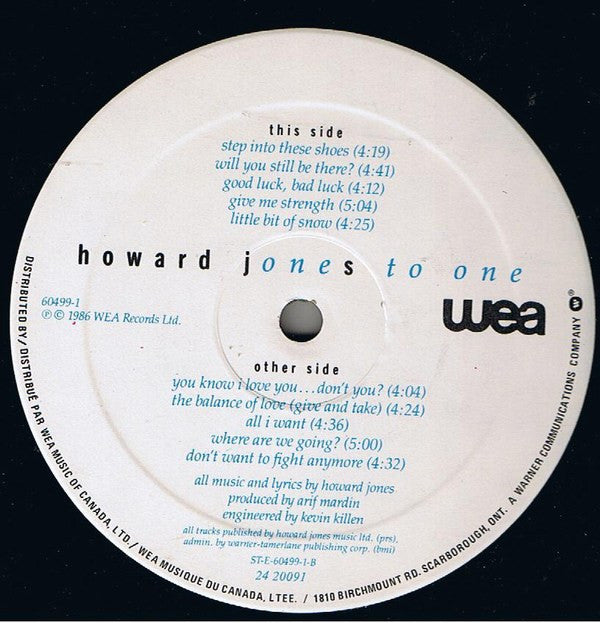 Howard Jones : One To One (LP, Album)