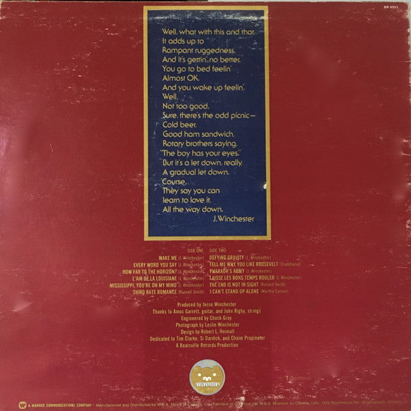 Jesse Winchester : Learn To Love It (LP, Album)