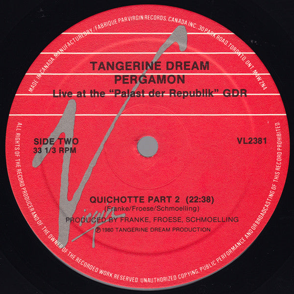 Tangerine Dream : Pergamon (Live At The »Palast Der Republik« GDR) (LP, Album, RE)