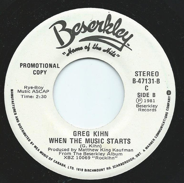 Greg Kihn : Sheila (7", Single, Promo)