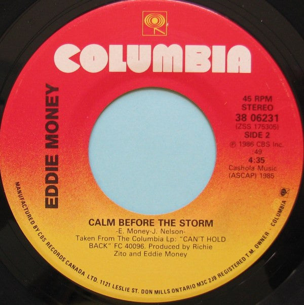 Eddie Money : Take Me Home Tonight (7", Single)