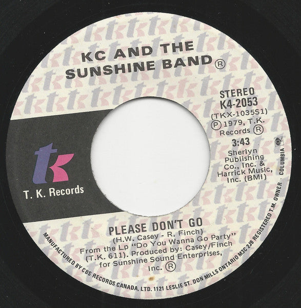 KC & The Sunshine Band : Please Don't Go (7")