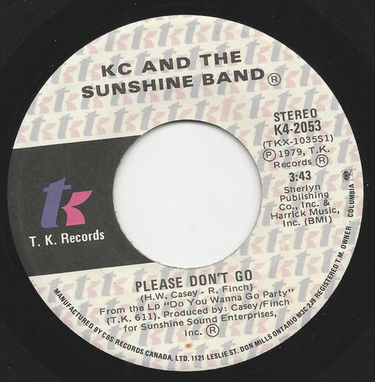 KC And The Sunshine Band* : Please Don't Go (7")