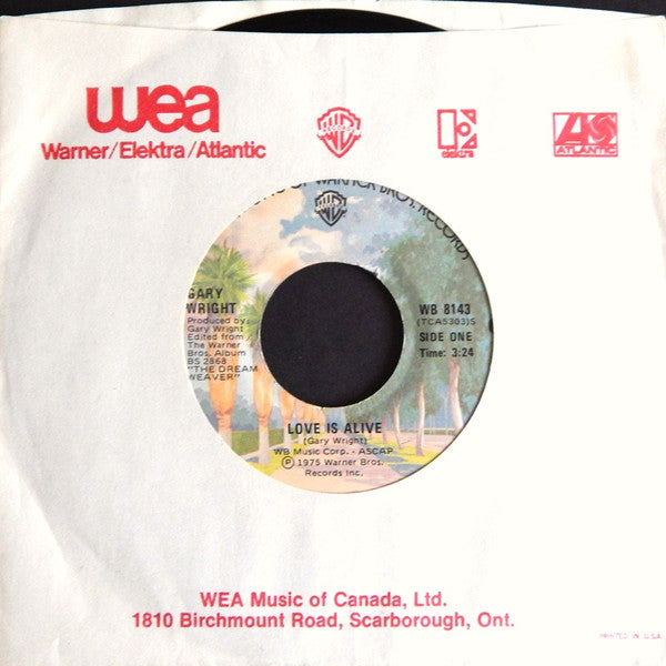 Gary Wright : Love Is Alive (7", Single)