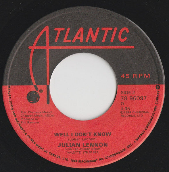 Julian Lennon : Valotte (7", Single)