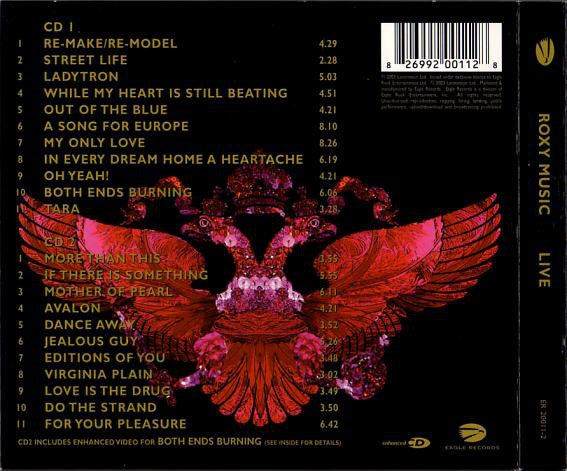 Roxy Music : Live (2xCD, Album, Enh, Dig)