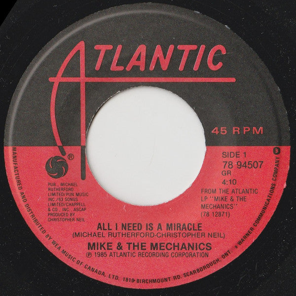 Mike + The Mechanics* : All I Need Is A Miracle (7", Single)