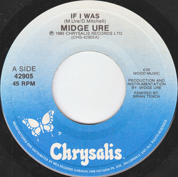 Midge Ure : If I Was (7", Single)