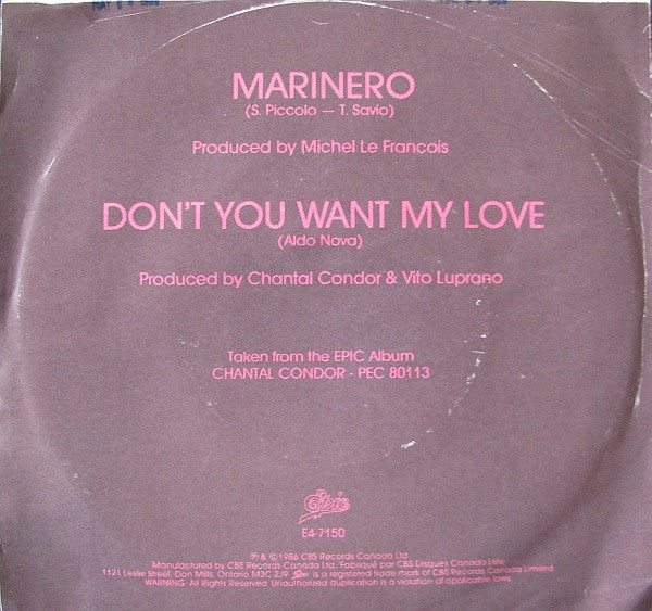 Chantal Condor : Marinero (7", Single)
