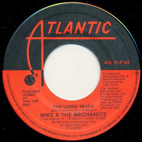 Mike & The Mechanics : The Living Years (7")