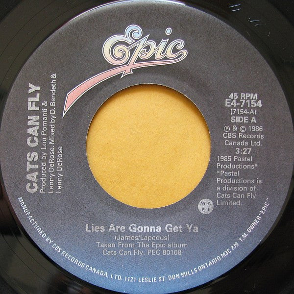 Cats Can Fly : Lies Are Gonna Get Ya (7", Single)