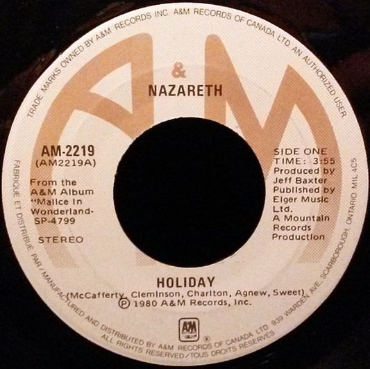 Nazareth (2) : Holiday / Ship Of Dreams (7")
