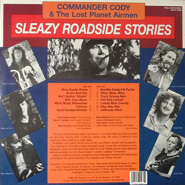 Commander Cody And His Lost Planet Airmen : Sleazy Roadside Stories (LP, Album)