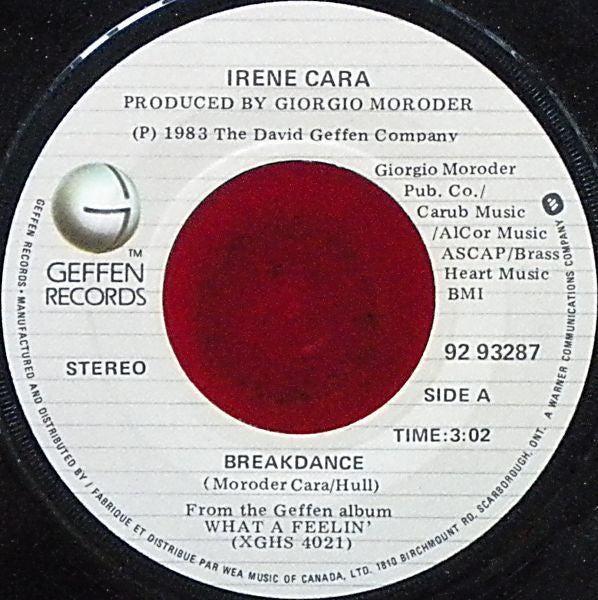 Irene Cara : Breakdance / Cue Me Up (7", Single)