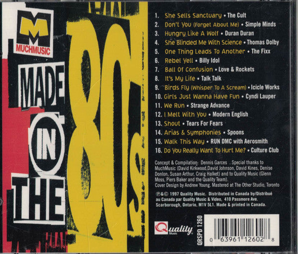 Various : MuchMusic's Made In The '80s (CD, Comp)