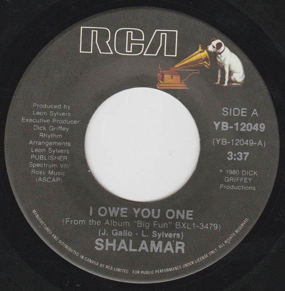 Shalamar : I Owe You One (7", Single)