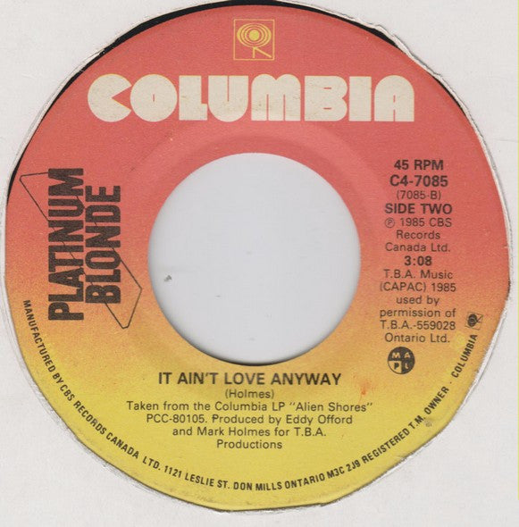 Platinum Blonde : Crying Over You (7", Single, Pos)