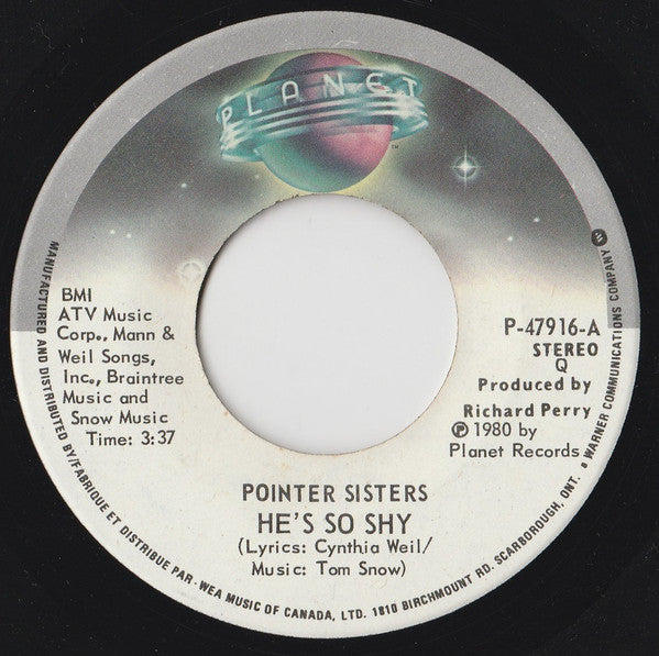 Pointer Sisters : He's So Shy (7", Single)