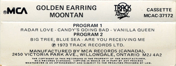 Golden Earring : Moontan (Cass, Album, RE, Dol)