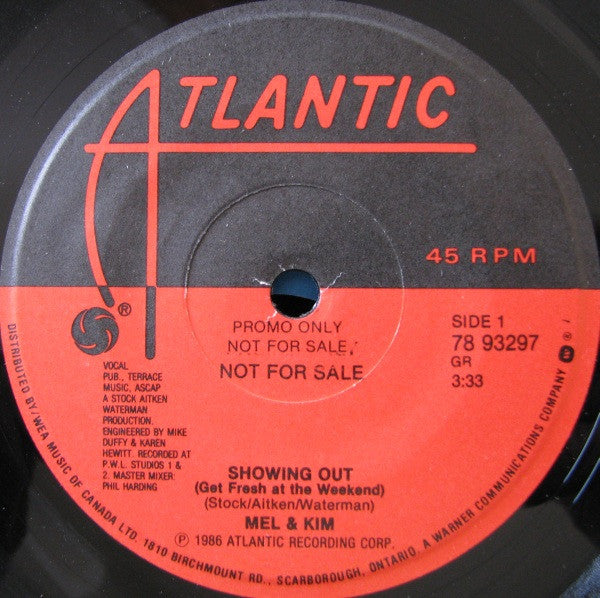 Mel & Kim : Showing Out (Get Fresh At The Weekend) (7", Single, Promo)