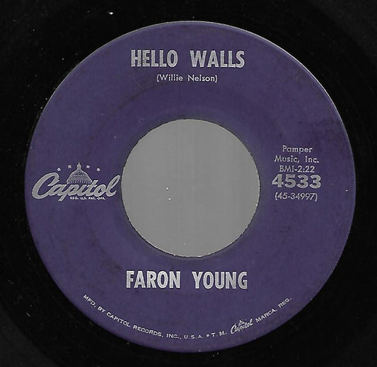 Faron Young : Hello Walls / Congratulations (7", Single, Scr)