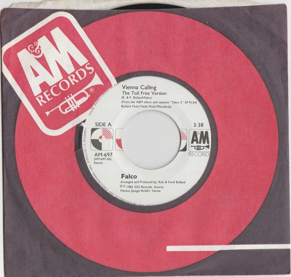 Falco : Vienna Calling (The Toll Free Version) (7", Single)