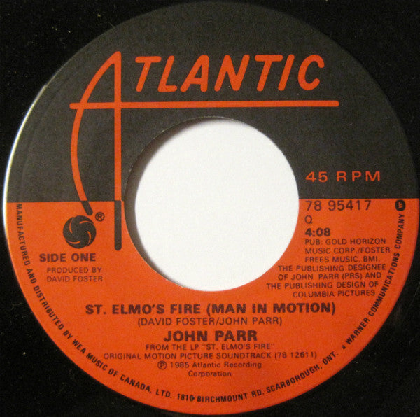 John Parr : St. Elmo's Fire (Man In Motion) (7", Single)