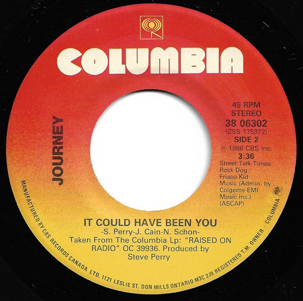 Journey : Girl Can't Help It (7", Single)