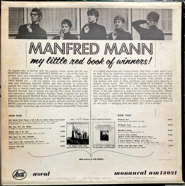 Manfred Mann : My Little Red Book Of Winners (LP, Album, Mono, Pla)