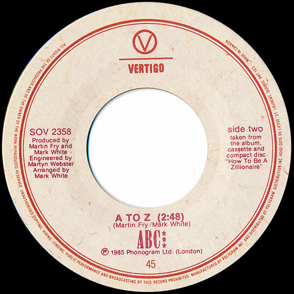 ABC : Be Near Me (7", Single)