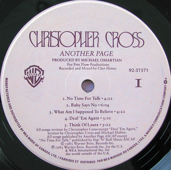 Christopher Cross : Another Page (LP, Album)