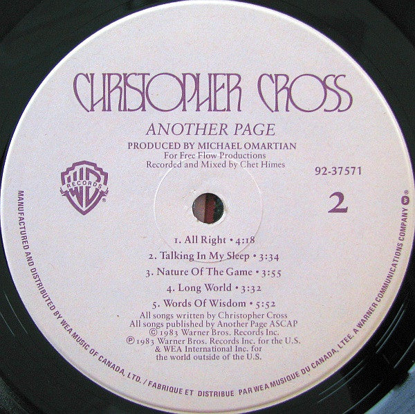 Christopher Cross : Another Page (LP, Album)