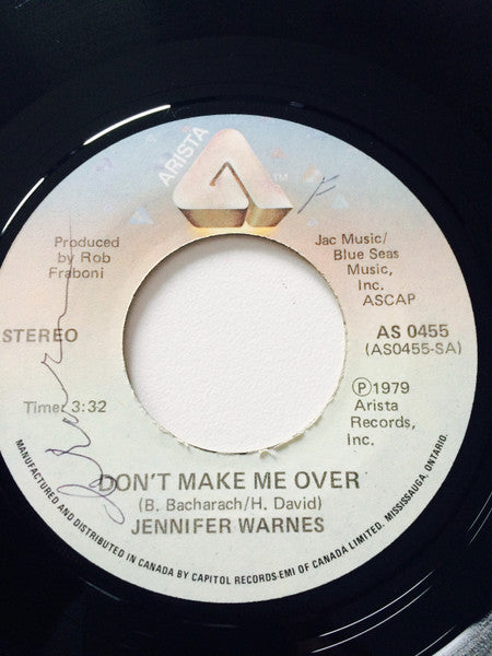 Jennifer Warnes : Don't Make Me Over / I'm Restless (7")