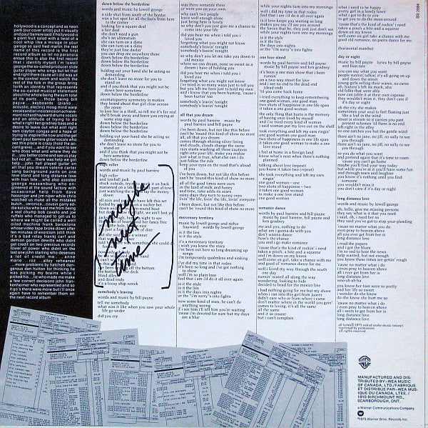 Little Feat : The Last Record Album (LP, Album)