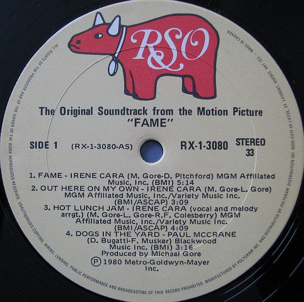 Various : Fame - Original Soundtrack From The Motion Picture (LP, Album, Gat)