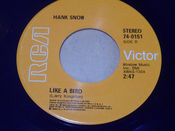Hank Snow : Rome Wasn't Built In A Day / Like A Bird (7", Single)