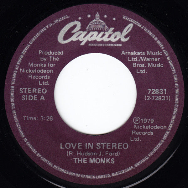 The Monks (4) : Drugs In My Pocket / Love In Stereo (7")