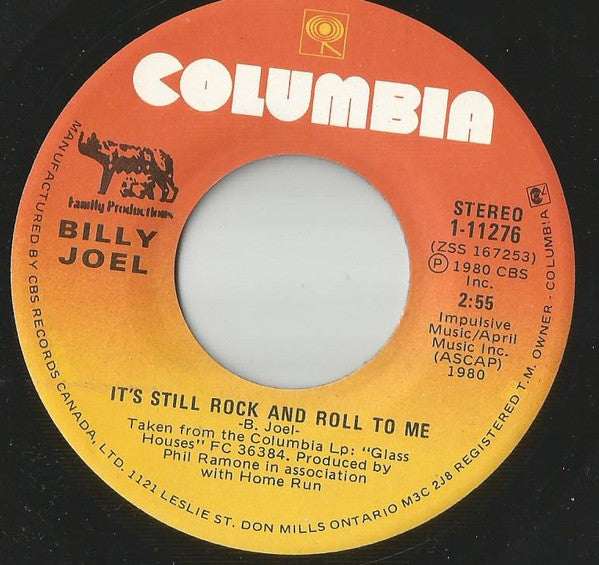 Billy Joel : It's Still Rock And Roll To Me (7", Single)