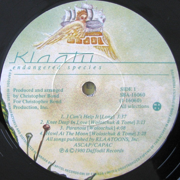 Klaatu : Endangered Species (LP, Album, McC)