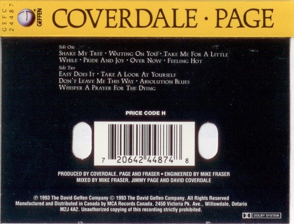 Coverdale Page : Coverdale • Page (Cass, Album, Dol)