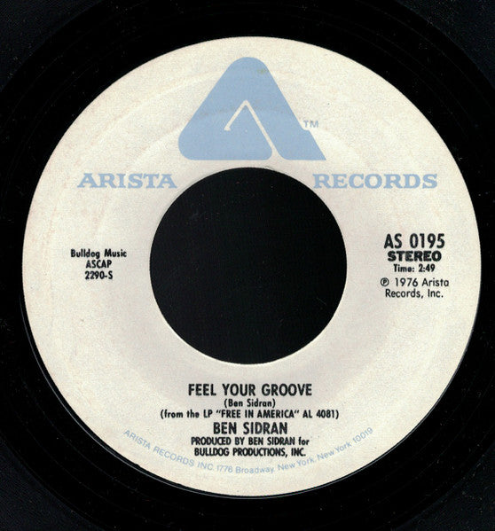 Ben Sidran : Feel Your Groove (7", Styrene)