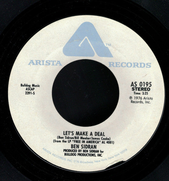Ben Sidran : Feel Your Groove (7", Styrene)