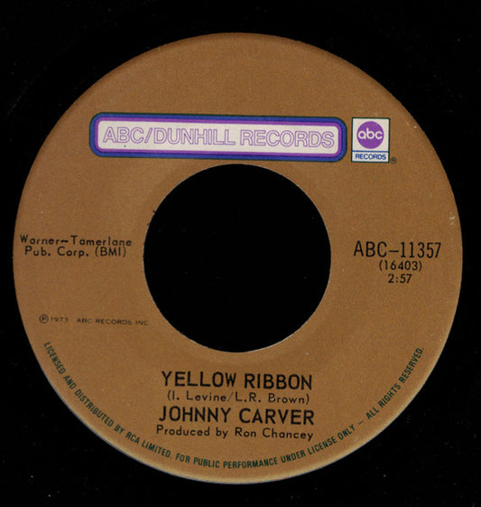 Johnny Carver : Yellow Ribbon / Since My Baby Left Me (7", Single)