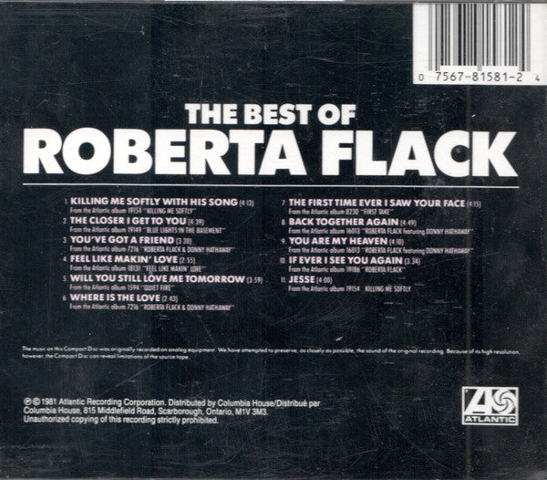 Roberta Flack : The Best Of Roberta Flack (CD, Comp, Club, RE)