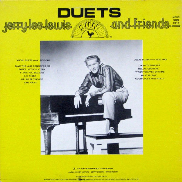 Jerry Lee Lewis And Friends : Duets (LP, Album, Mono)