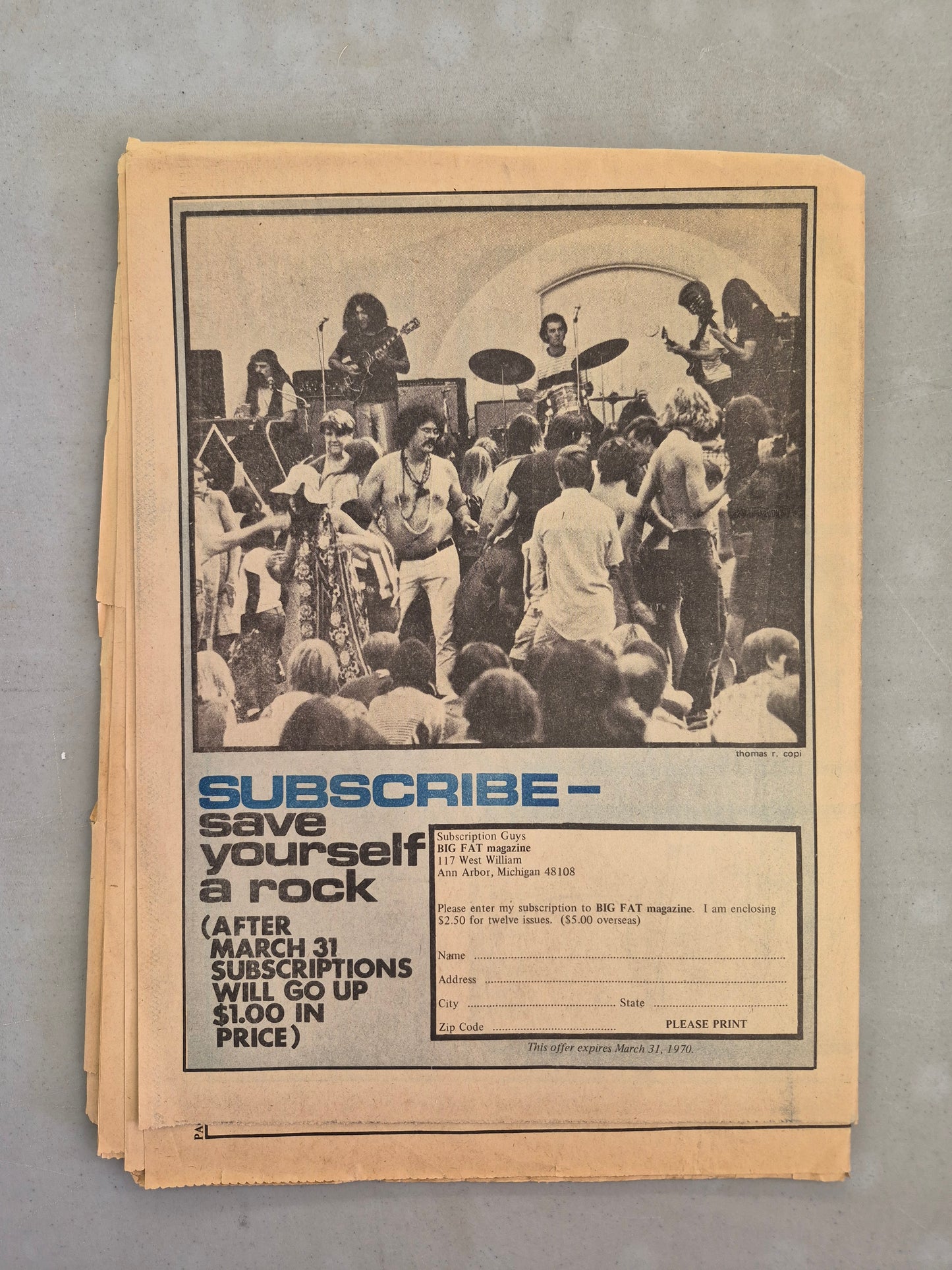 Big Fat Magazine — Vol. 1 No. 2 | March 1970 | MC5 | Chicago Seven | Underground Press