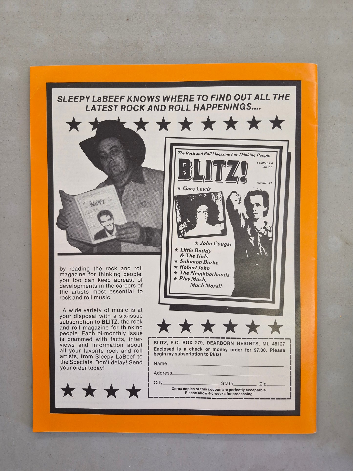 Blitz! Magazine – Issue #36 (Peter Tork / The Rumbles Cover)