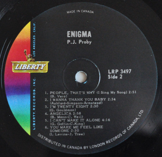 P.J. Proby : Enigma (LP, Album, Mono)
